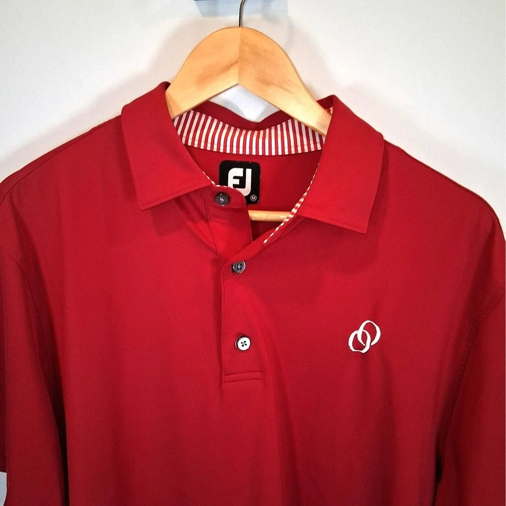 FootJoy‎ Red Performance Golf Polo Medium Athletic Country Club Golfcore Shirt